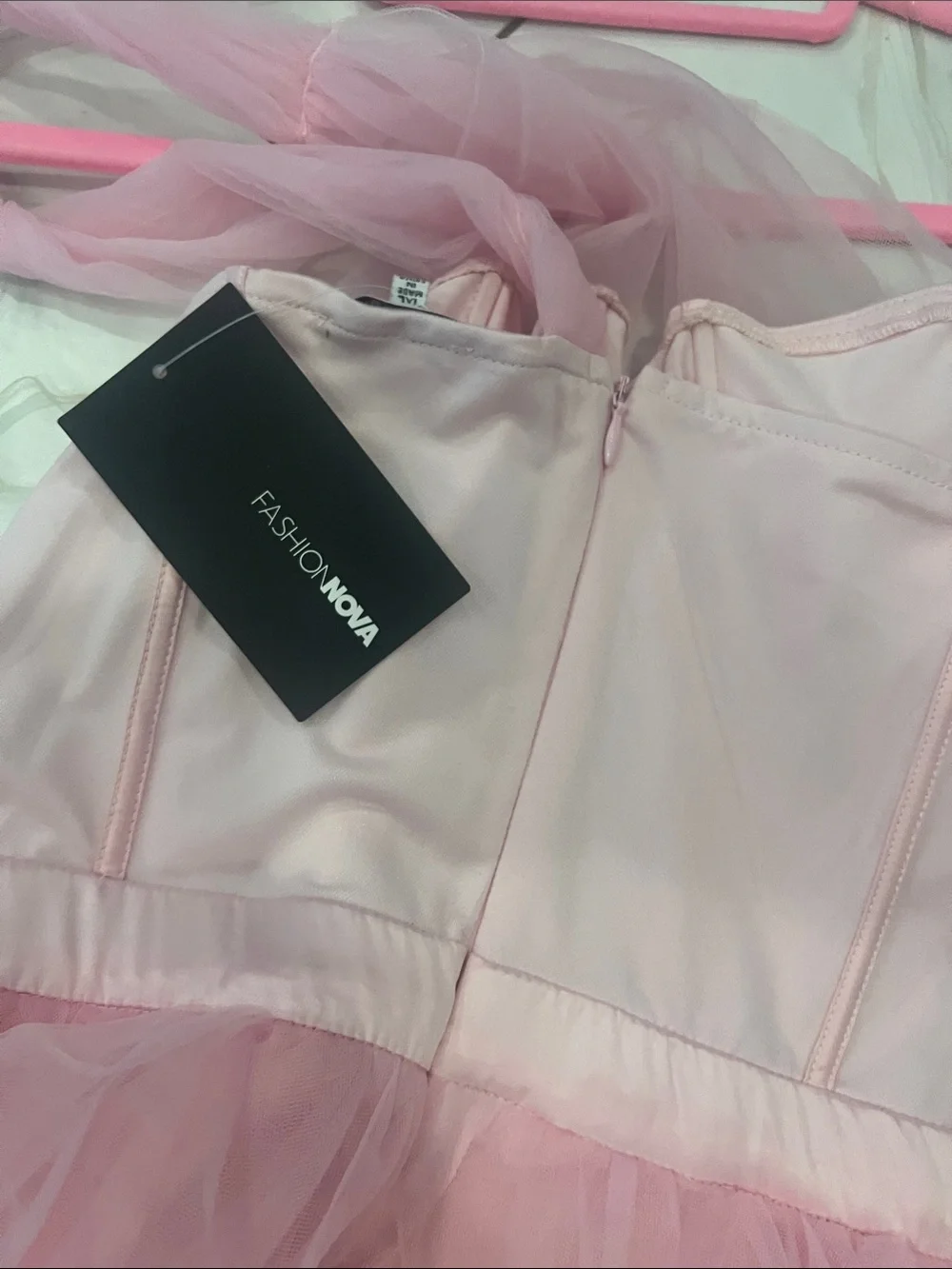 Fashion Nova Pink One-Shoulder Tulle soze 1x Dress